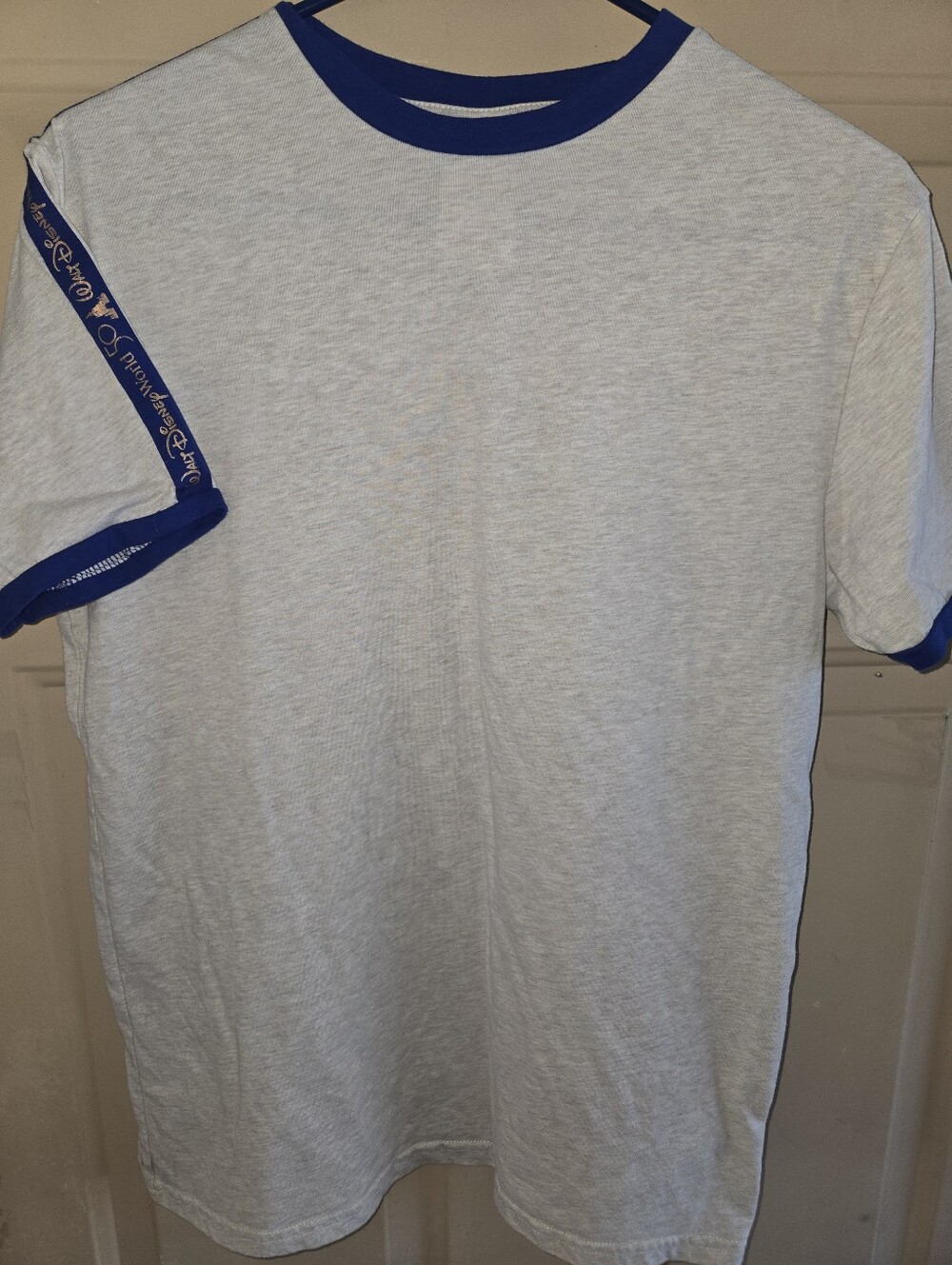 Walt Disney World 50th Aniversary Beige Short Sleeve Tee with Blue Trim